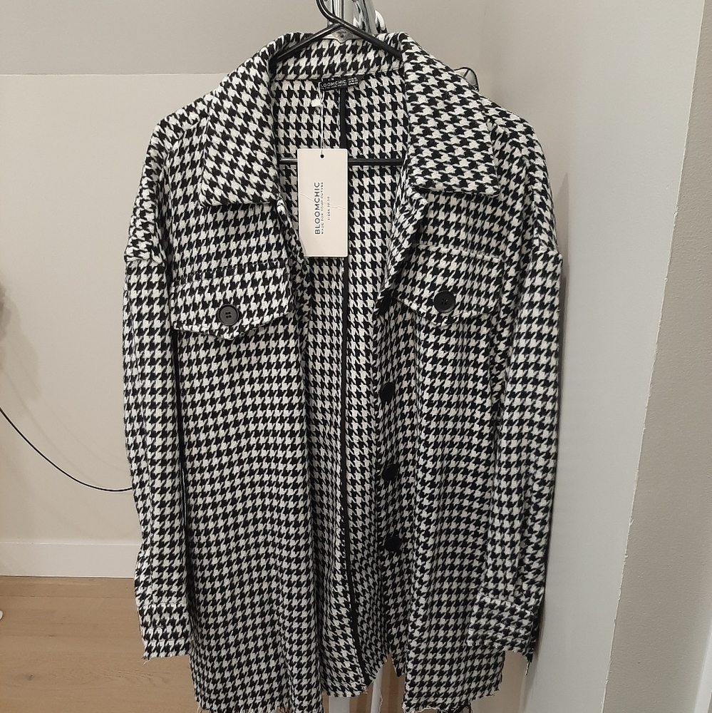 BloomChic houndstooth jacket top - Picture 2 of 7
